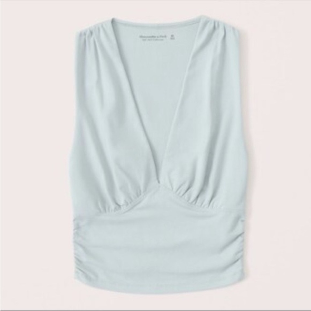 Abercrombie Soft AF Ruched Deep V Tank